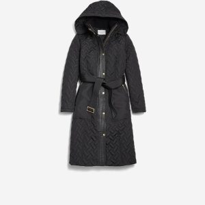 Women's Hooded Long Belted Coat